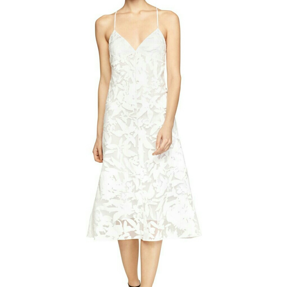 Milly Dress- floral burnout cross back straps
